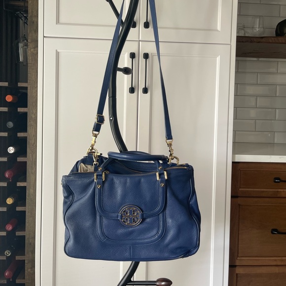 Tory Burch blue Amanda Satchel purse - Picture 4 of 7